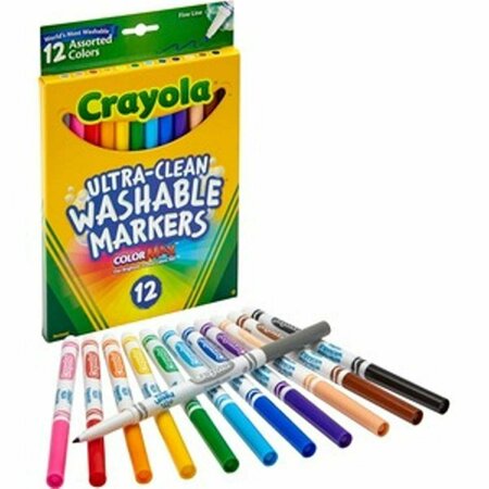 CLASSROOM CREATIONS Thinline Washable Markers - Assorted Colors - Set of 12 CL3751550